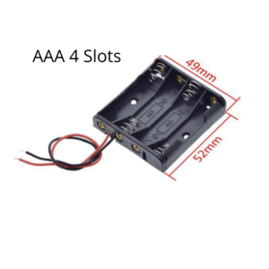 Base Pilas AAA 4 Pilas Case 4 Slots con Cables Fuente