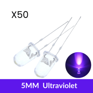 Diodos LED Ultravioleta UV Transparentes 5mm 50 Piezas - Hidden