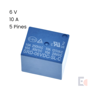 Relé 6 V 10 A