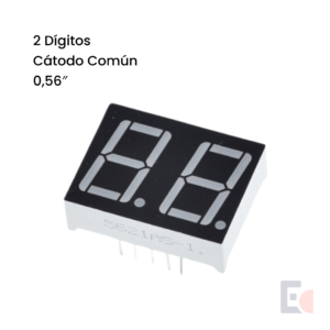 Display 7 Segmentos 0,56″ Cátodo Común - 2 Dígitos