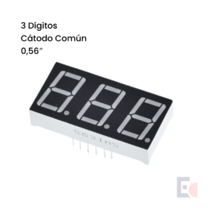 Display 7 Segmentos 0,56″ Cátodo Común - 3 Dígitos