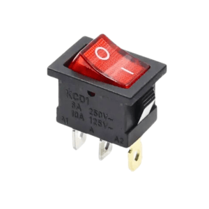 Suiche 3 Patas Rojo con Luz 10A 110V Switch Interruptor