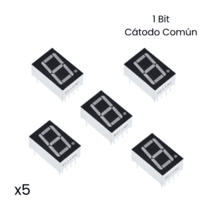 Display 7 Segmentos Led 0,56 1 Bit Cátodo Común Rojo Kit 5 - Hidden