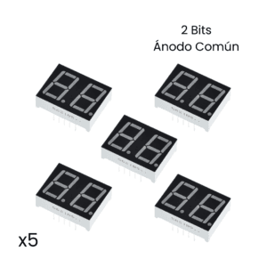 Display 7 Segmentos Led 0,56 2 Bit Ánodo Común Rojo Kit 5 - Hidden