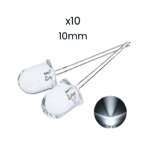 Diodo Led Alto Brillo 10mm 0.75 W Blanco Redondo Kit 10 - Hidden