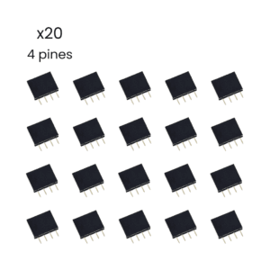 Socket Header 4 Pines Hembra 1 Fila Recto 2.54mm Kit 20 - Hidden
