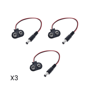 Base Pila Cuadrada 9v Con Plug Arduino Kit 3 - Hidden