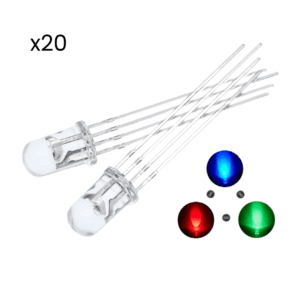 Diodo Led Rgb Transparente 5mm Cátodo Común Pack 20 Piezas - Hidden