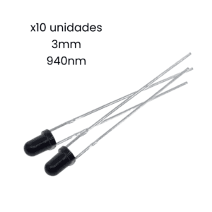 Receptor Infrarrojo Diodo 3mm 940nm Kit 10 - Hidden