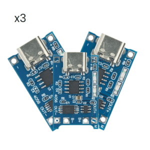 Módulo Cargador De Batería De Litio Tp4056 Usb-c Kit-3 - Hidden