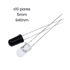 Par Led Infrarrojo Emisor Receptor 5mm 940 Nm Kit 10 Pares - Hidden