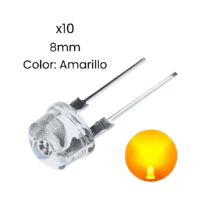 Diodos Led 8mm Straw Hat Color Amarillo Pack-10 Piezas - Hidden