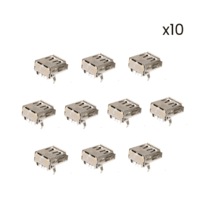 Conector Hembra USB Tipo A 2.0 Socket 90 Grados Kit 10 - Hidden