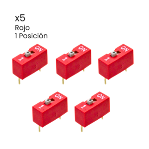 Dipswitch 1 Posición Interruptor Deslizante Rojo Kit-5 - Hidden