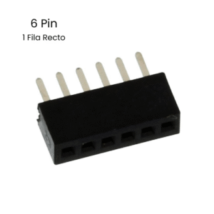 Socket Header 6 Pines Hembra 1 Fila Rectos 2.54mm