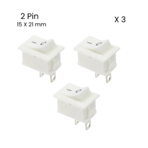 Switch 2 Pines Botón Interruptor I/O 15x21mm On Off Kit-3