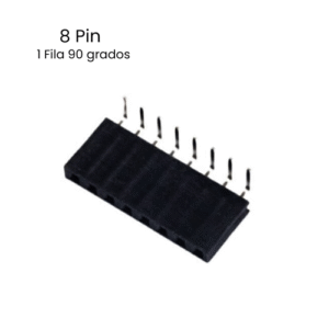 Socket Header 8 pines Hembra 90 Grados 1 Fila 2.54mm