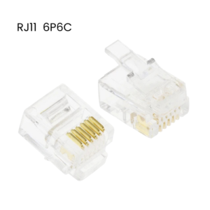 Conector Telefónico RJ11 Pines Dorados 6P6C